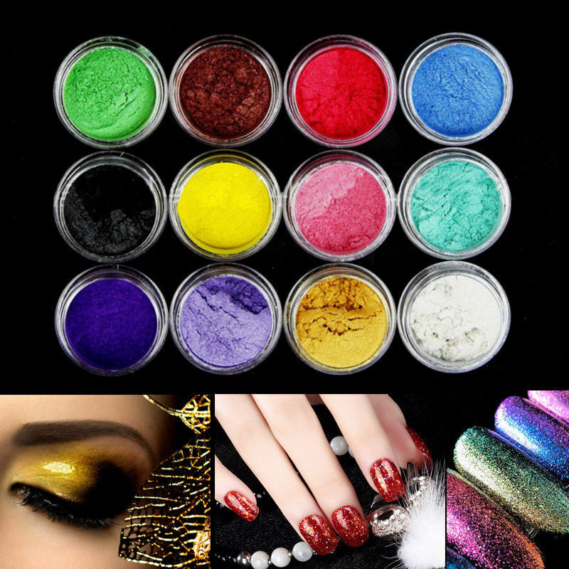 12Pcs/Set Natural Mica Pigment Powder For Nail Soap Cosmetic Resin Colorant Dye Unbranded Does Not Apply - фотография #4