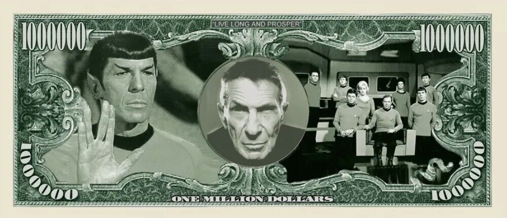 100 Pack Spock Star Trek Leonard Nimoy Collectible Funny Money Dollar Bills Без бренда - фотография #3