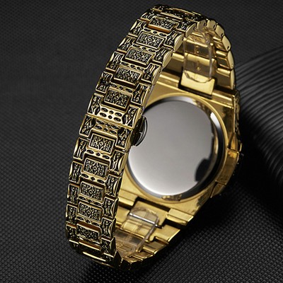 Luxury Retro Men's Quartz Analog Watch Stainless Steel Business Wristwatch Gifts Partsdom ON3808 - фотография #6
