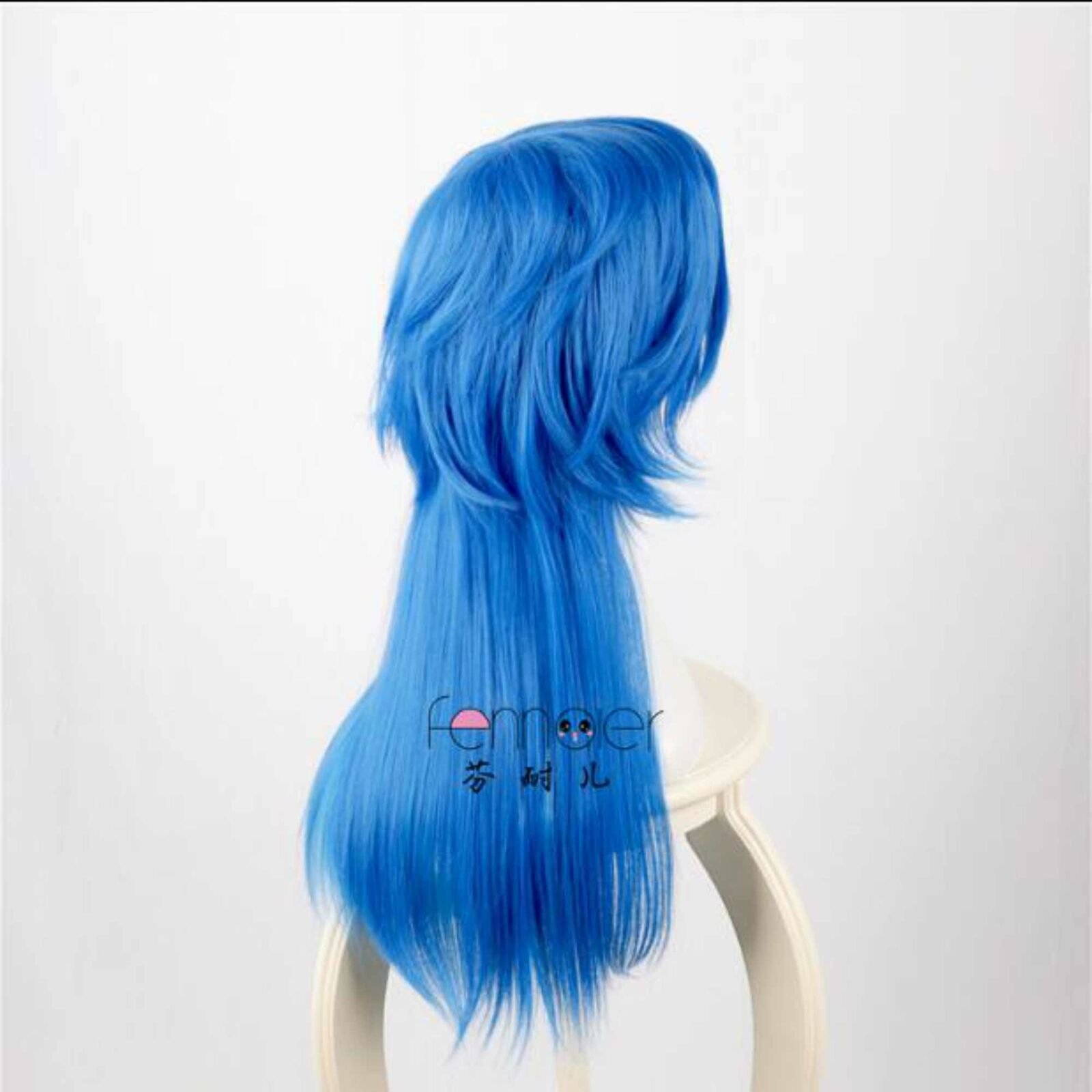 Long blue gradient become warped Anime characters cosplay wig breathable Cosplay Unbranded 3