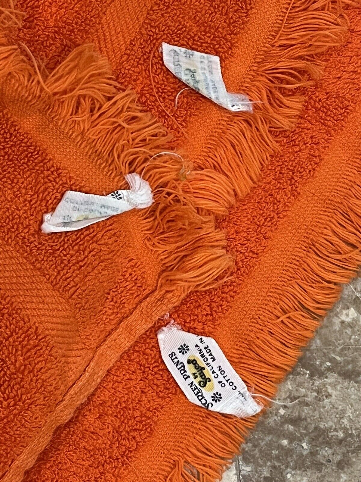 Set 4 Vintage Mid Century Orange OWL Cotton Hand Fingertip Towels SAYCO 11"x18" Без бренда - фотография #8