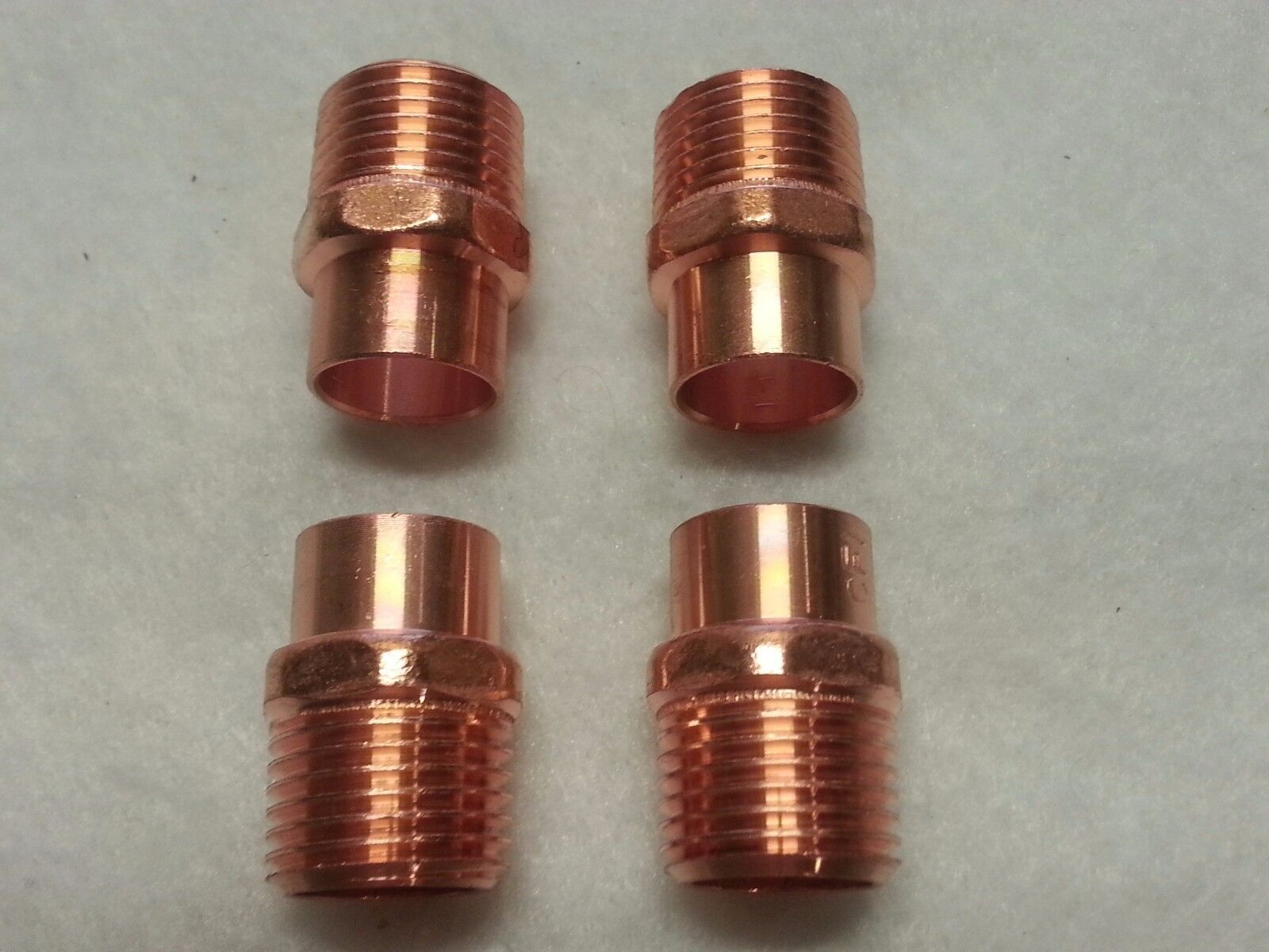 1/2" Copper Male Adapter MA NPT Pressure Sweat Solder New. Lot of 4 Unbranded 91812