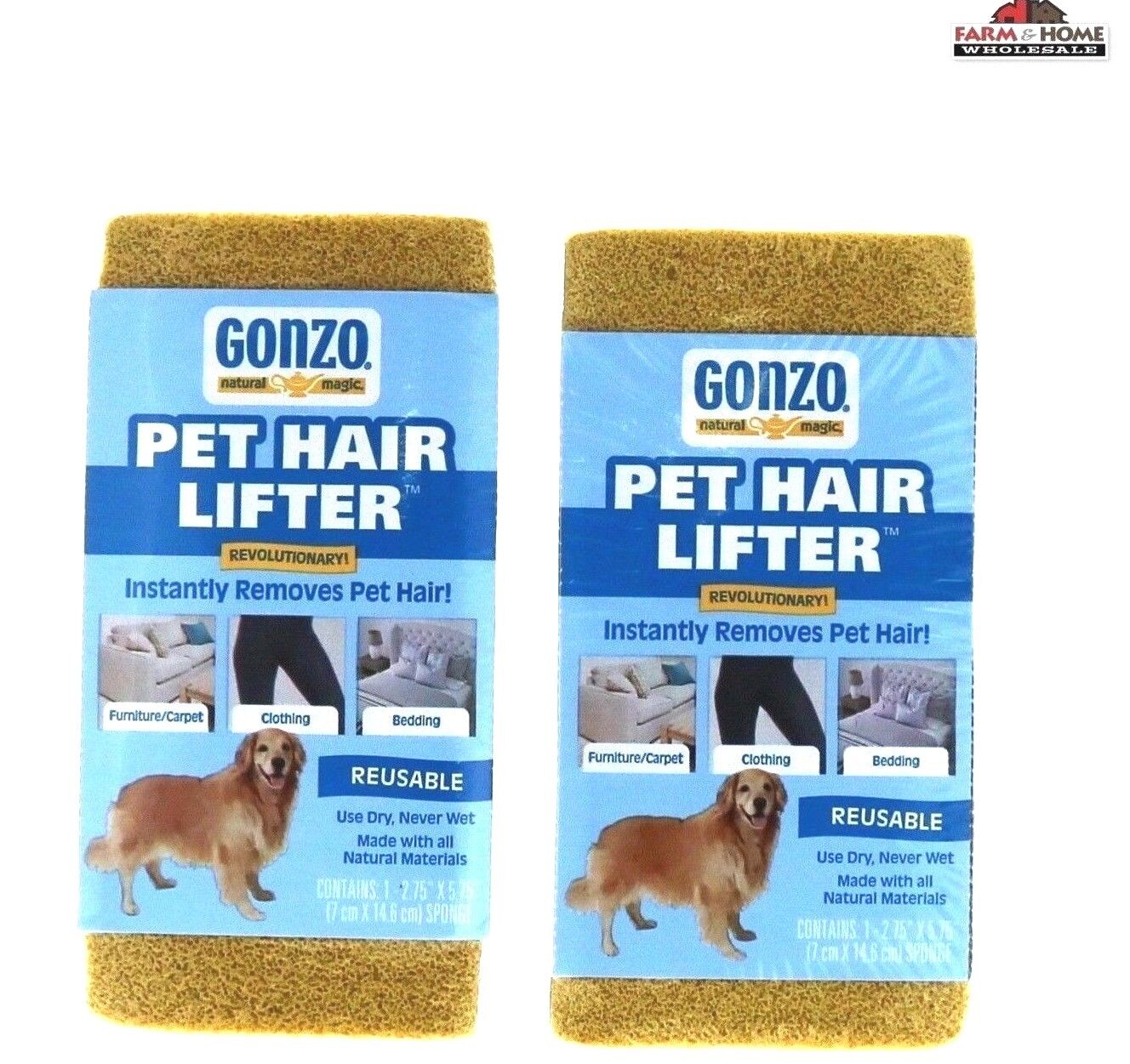 2 Gonzo Pet Hair Remover Sponges ~ New Gonzo Does not apply