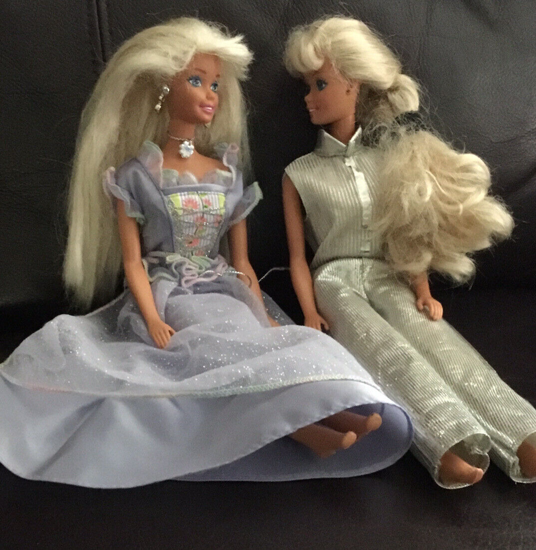 Vintage ( 2 ) 1966 Barbie's dressed  in Formal attire Mattel