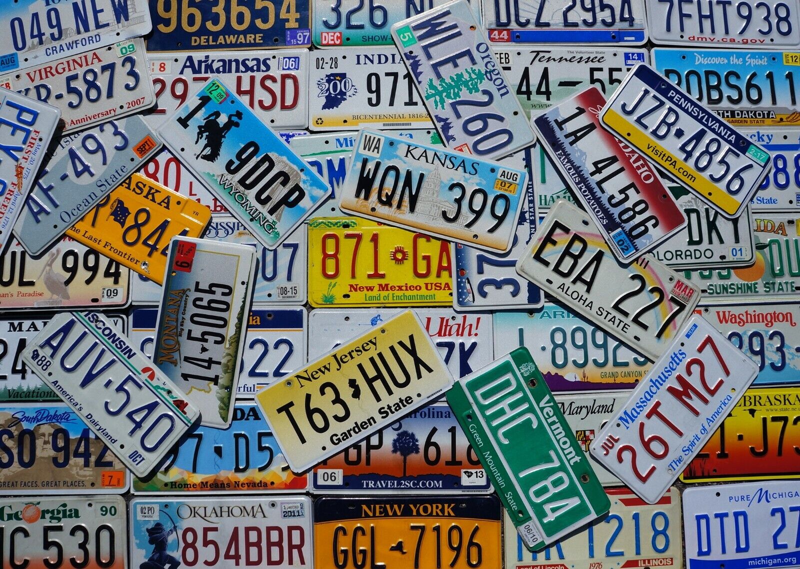 COMPLETE SET    ALL 50 STATES USA LICENSE PLATES LOT of Good License Plate Tags Без бренда - фотография #10