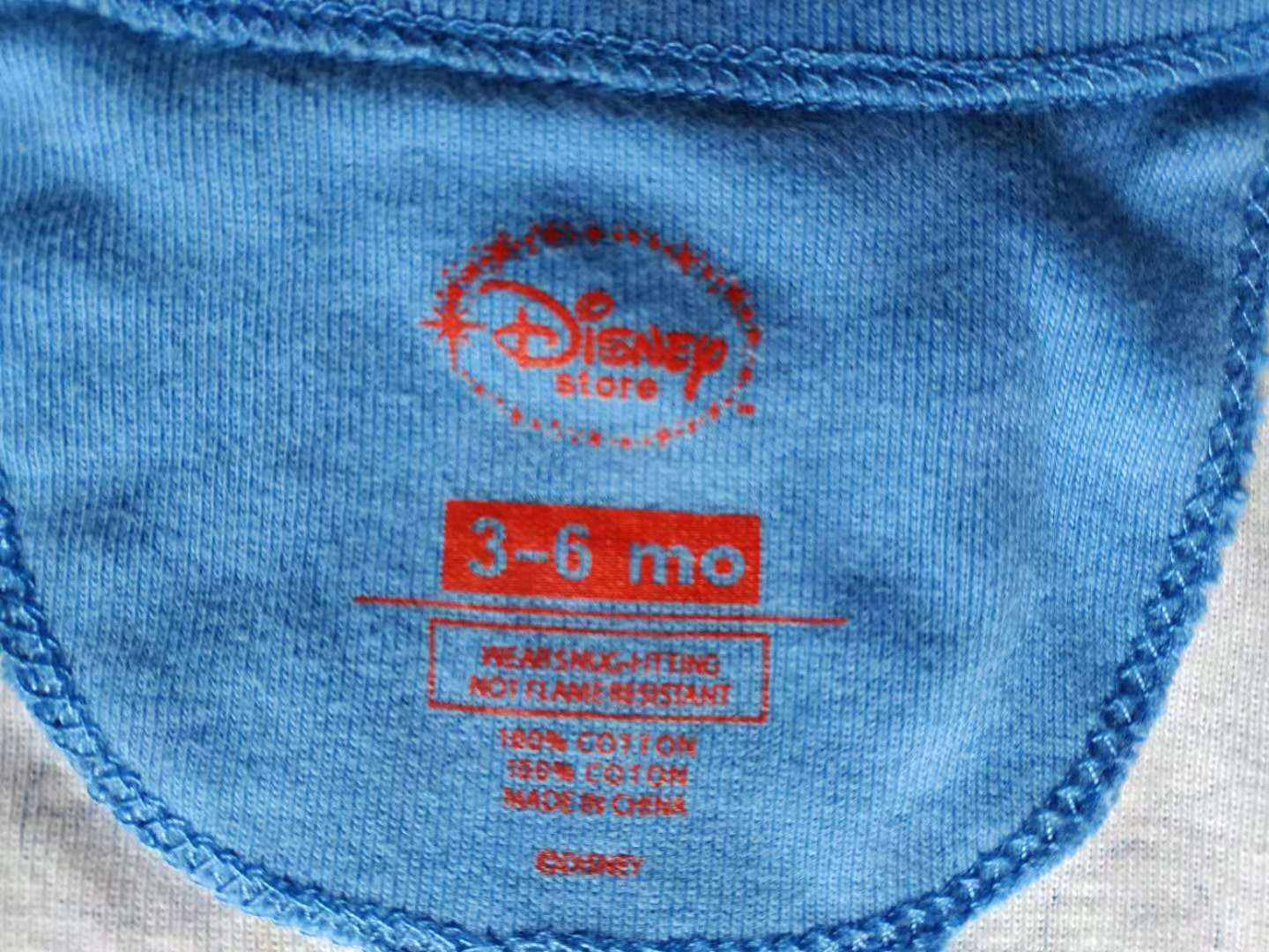 Lot 2 Baby Boy 3-12 mo Disney PJ Bodysuit Footed Long Sleeve Blue Mickey Stripe Disney - фотография #5
