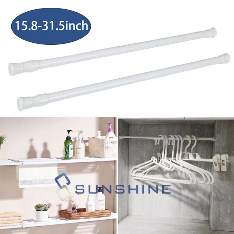 15-31" Adjustable Tension Curtain Rod Spring Load Curtain Pole Heavy-Duty Steel Branded Does not apply
