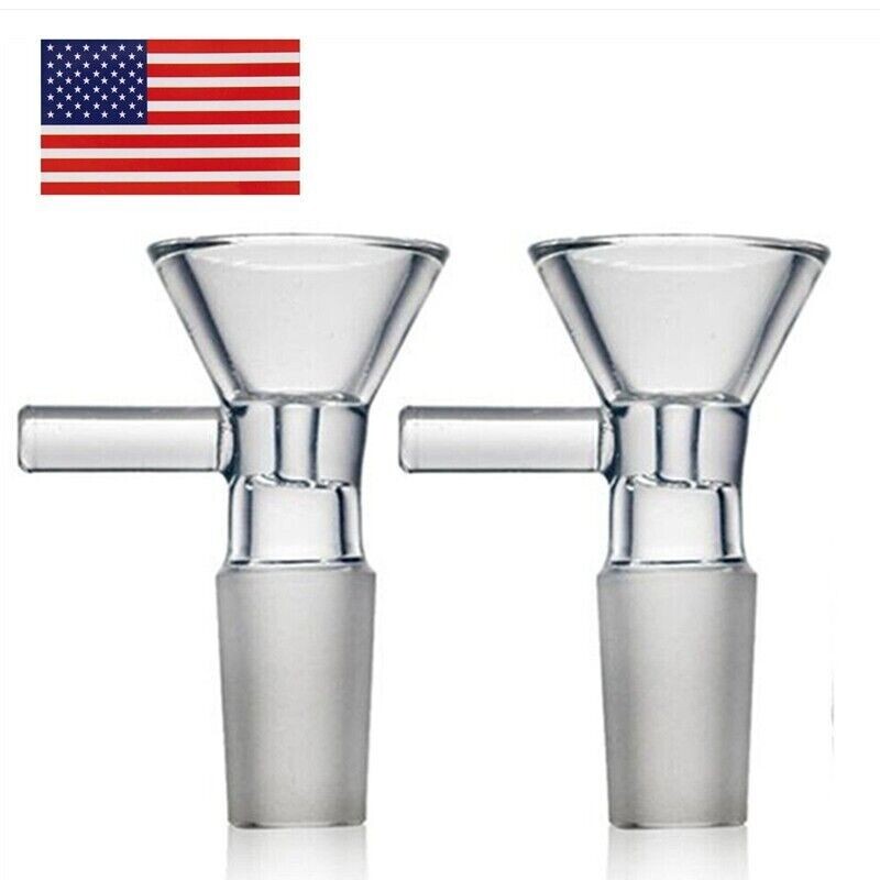 x2Pack 14mm Male Bowl For Glass Bong Water  Hookah Bong Replacement Head Set Unbranded