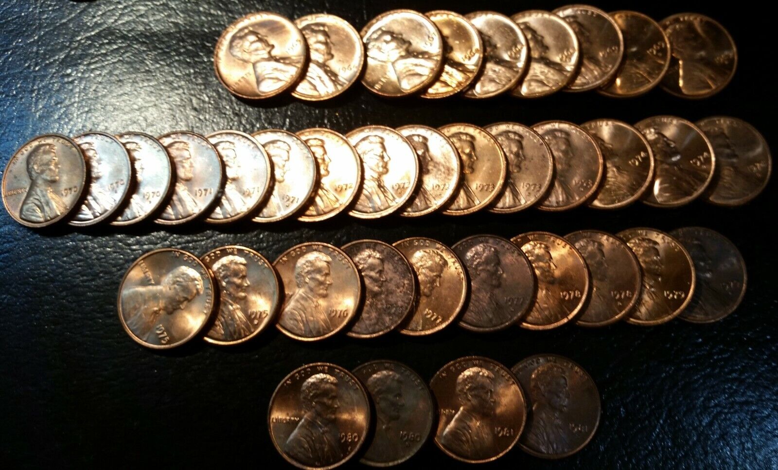Complete Copper Memorial Cent Penny Set 1959-81d (50 Coins) Unc, BU, most Red   Без бренда - фотография #5