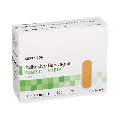 400 McKesson Adhesive Bandages 1" x 3" Flexible Fabric Band Aid Strips 16-4811 McKesson 16-4811 - фотография #3