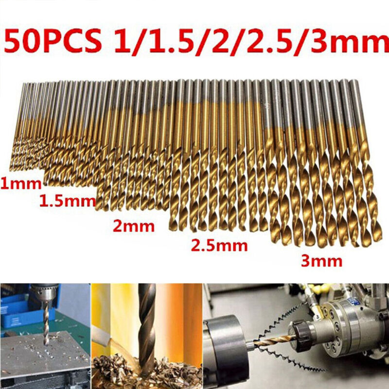 50pcs Drill Bit Set Titanium Coated HSS High Speed Steel Hex Shank Quick Change! Unbranded Does not apply - фотография #3