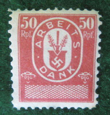 GERMANY 50 PFENNIGS RED ARBEITS DANK LABOR DUES REVENUE STAMP 1933-37 MINT Без бренда