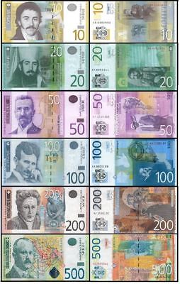Lot Serbian banknotes 10, 20, 50, 100, 200, 500 dinars UNC Без бренда