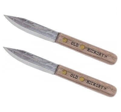 2 PACK Old Hickory Paring Knife 3 ¼" Carbon Steel Blade Hickory wood Handle Old Hickory 7533