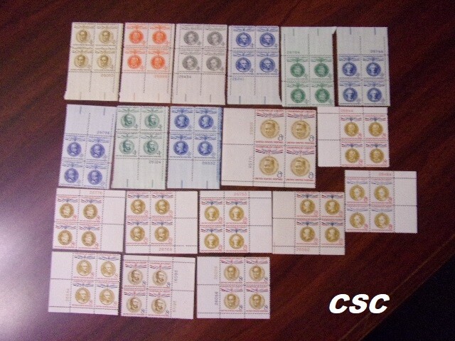 Full Set of 19 Champions of Liberty 4 & 8 cent Plate # Blocks. MNH,OG. Без бренда