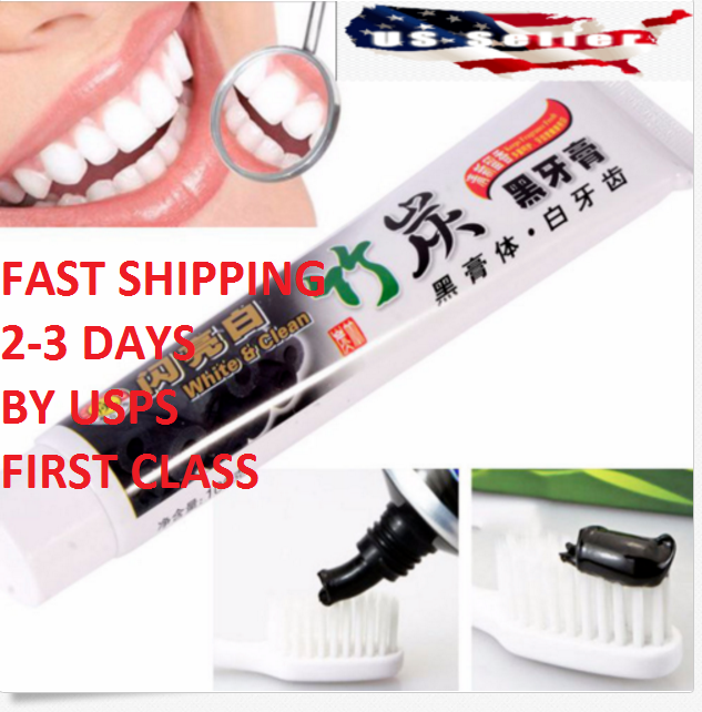 Bamboo Charcoal Teeth Whitening Black Toothpaste Removes Stains Bad Breath 100g Unbranded