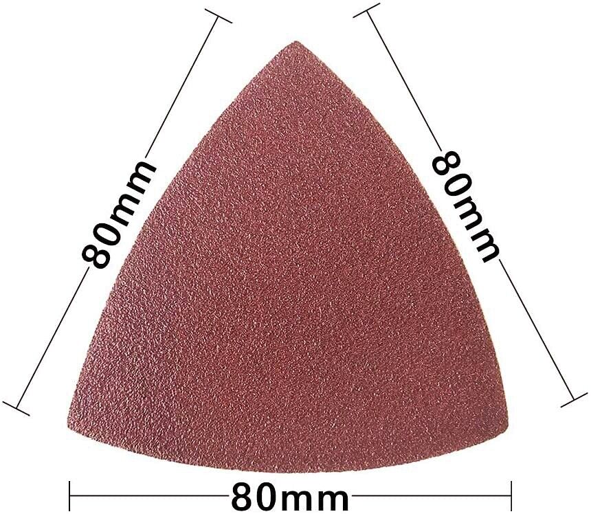 100PCS Triangle Sanding Pads for Oscillating Multi-Tool Hook Loop Sandpaper Disc Satc Does Not Apply - фотография #3