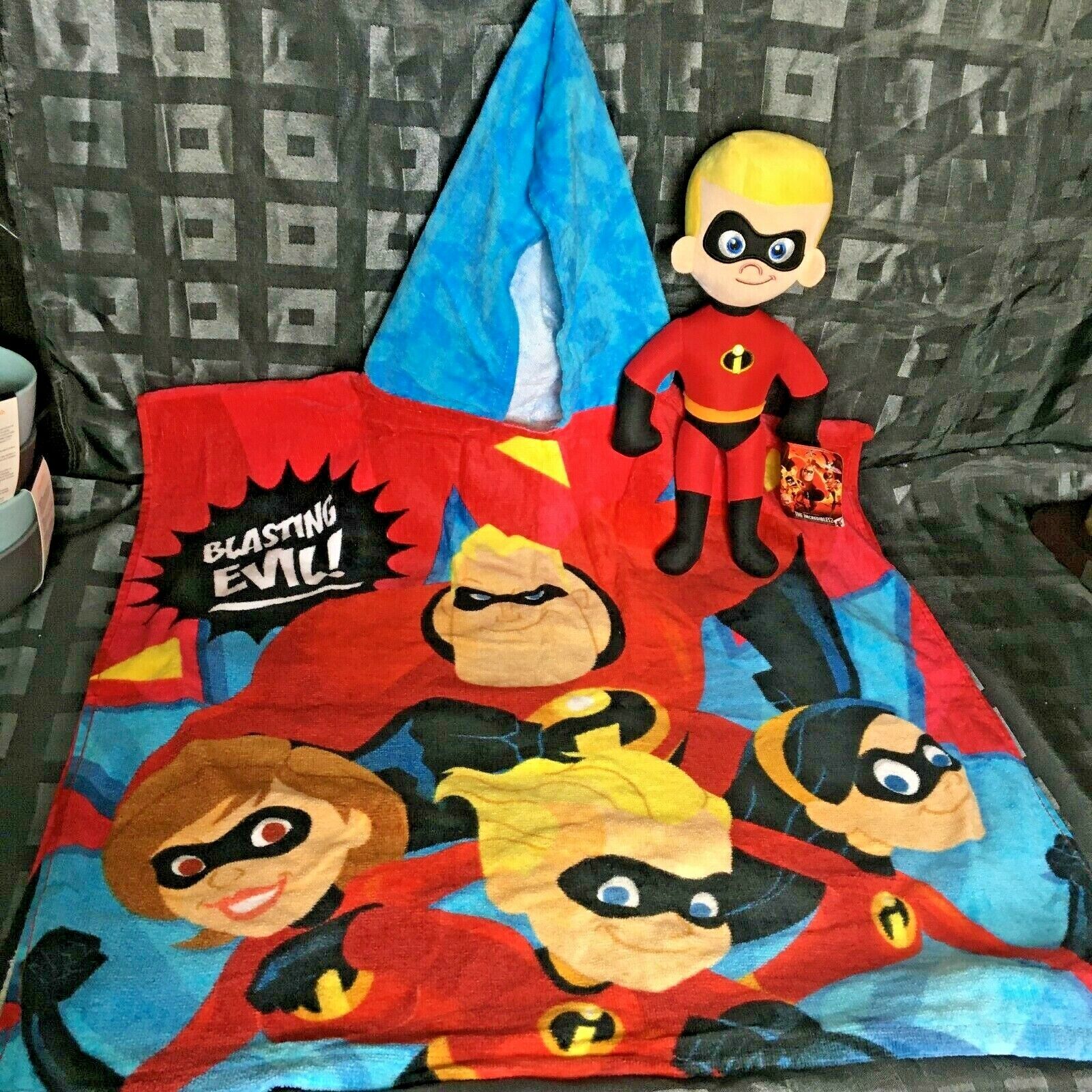 Disney Incredibles Double Sided Kids Hooded Poncho Cotton Beach Towel & Dash Toy Disney Does Not Apply - фотография #10