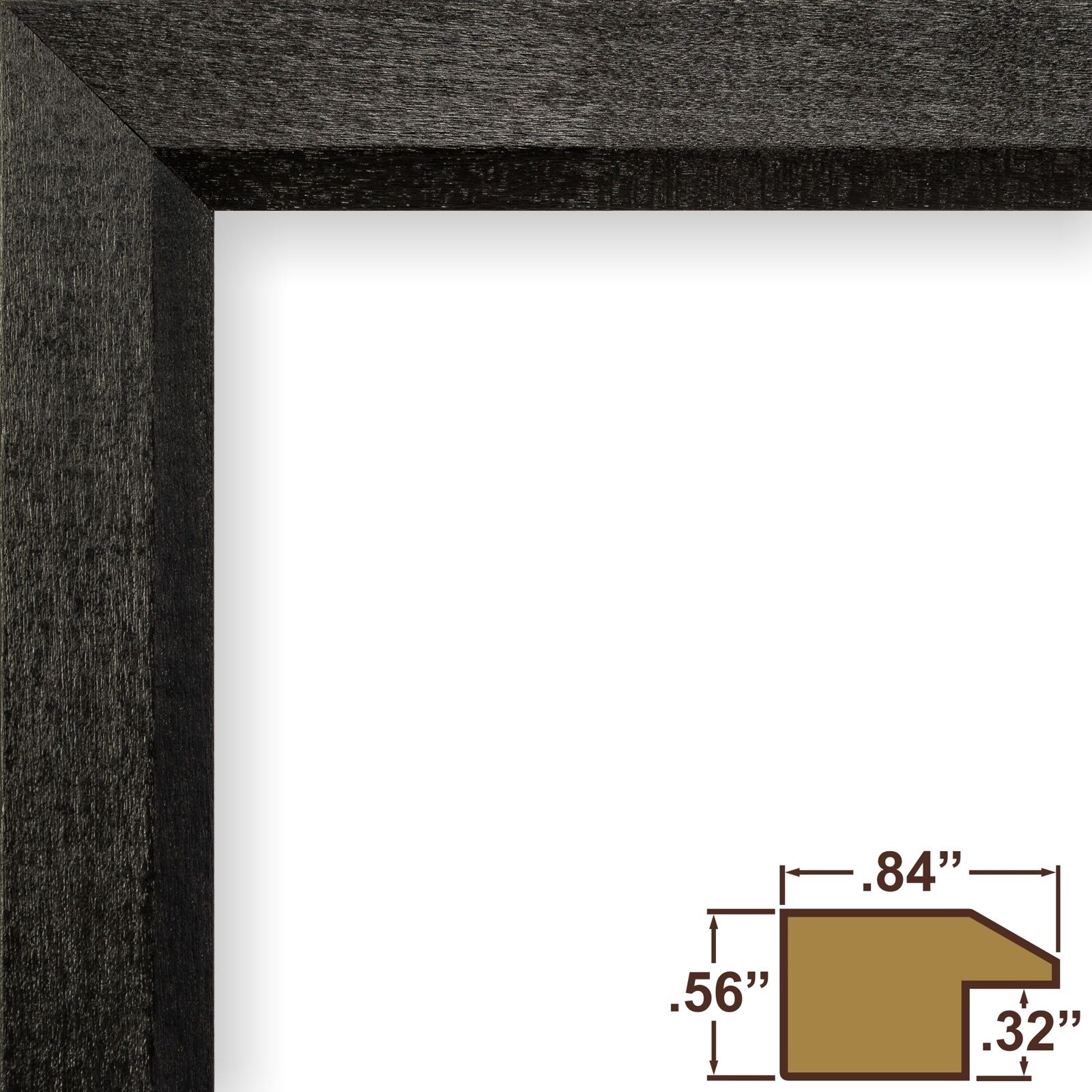 Economy Black, .84 Inch Wide Simple Hardwood Picture Frame, 8" Sizes Craig Frames 7171610BK - фотография #6