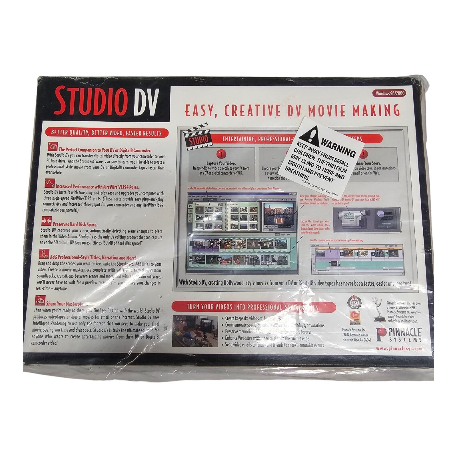 Pinnacle Systems Studio DV Windows 98 2000 Creative Movie Making System NOS PINNACLE - фотография #2