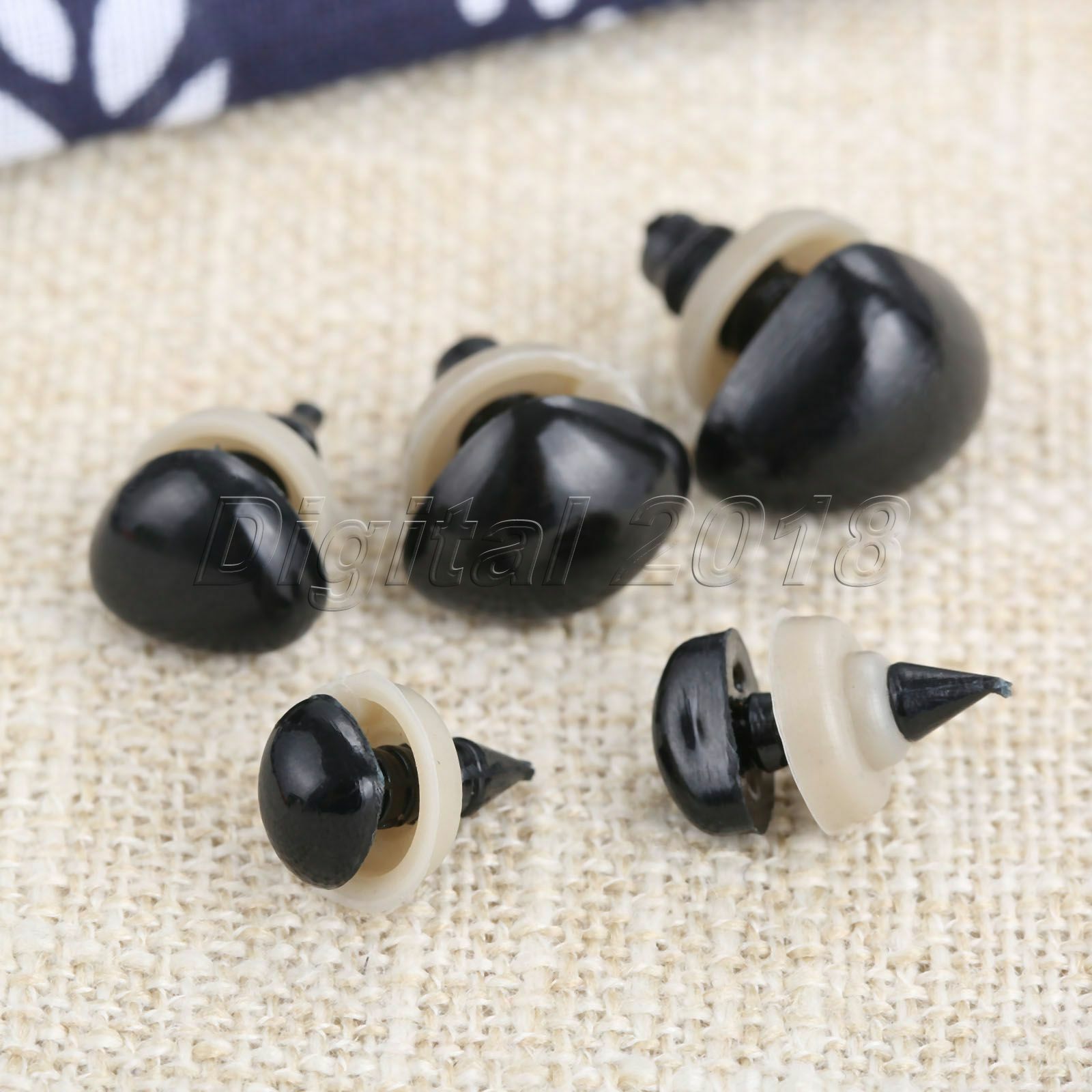 125Pcs 6*8mm-13*17mm Black Plastic Safety Nose For Doll Stuffed Animals Toys Unbranded Does Not Apply - фотография #10