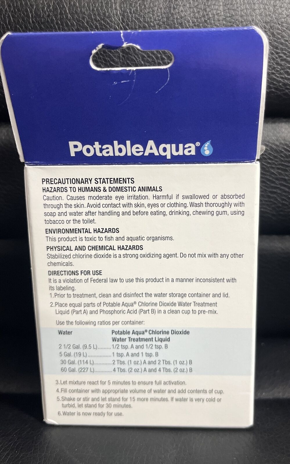 PotableAqua Chorine Dioxide Water Treatment Purification Liquid potableaqua - фотография #2