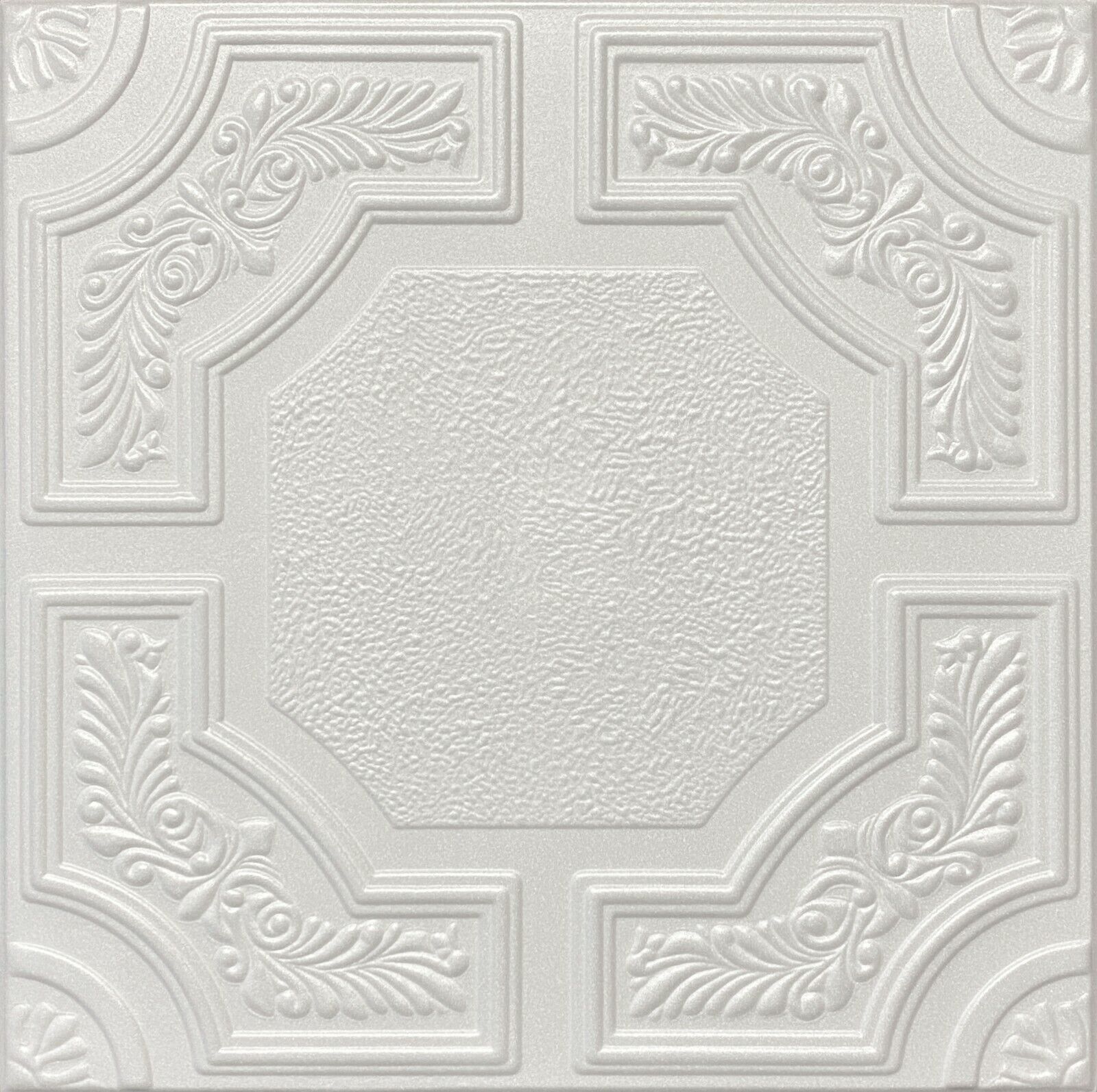 Home Decor, Ceiling Tiles, Glue Up, Foam,20"x20", Laurel Wreath R28W 8pcs Bundle EUROPE null