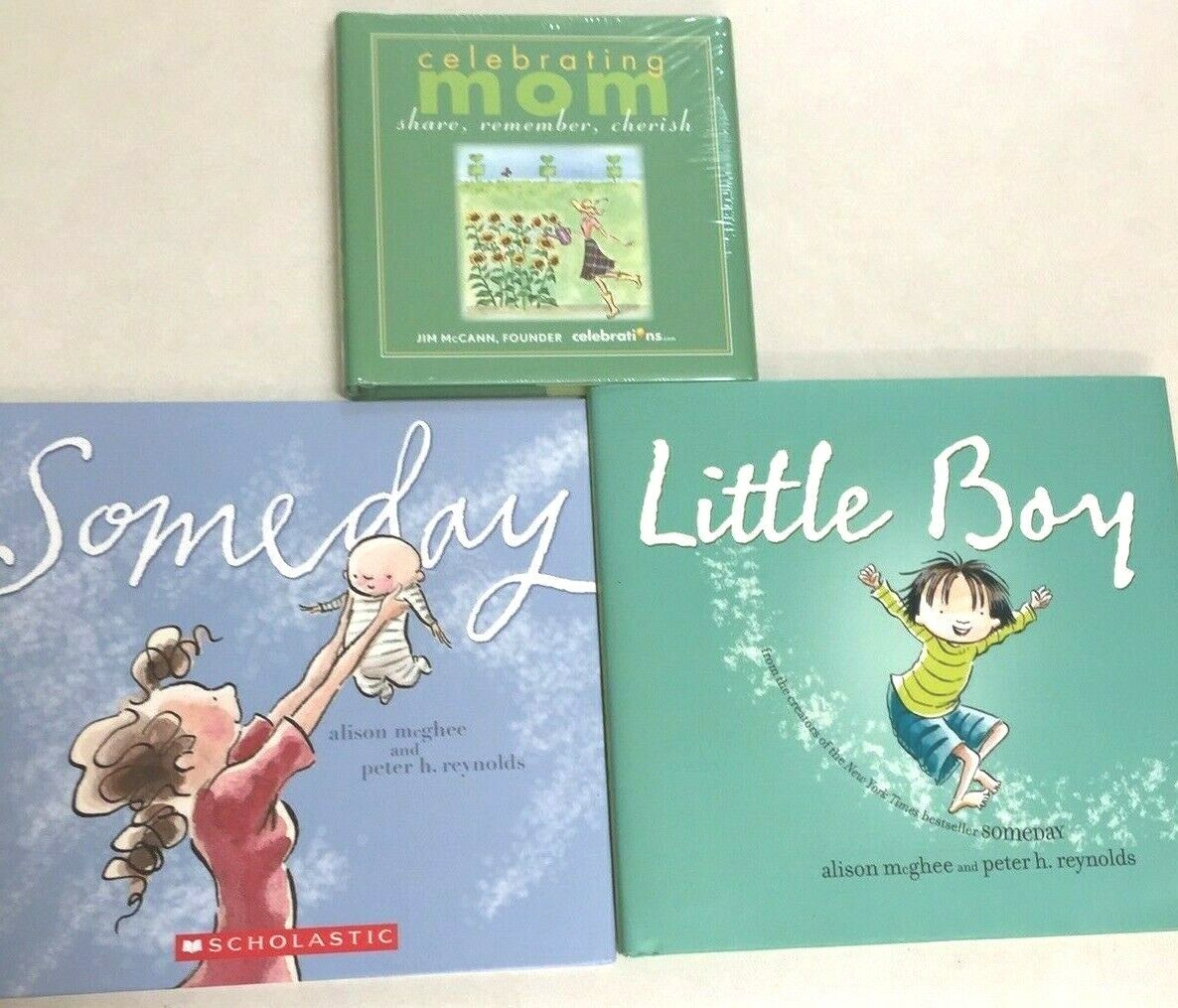 Baby Shower/Gift Books: Someday (Girl), Little Boy, Celebrating Mom New McCann, Simon Says, Scholastic