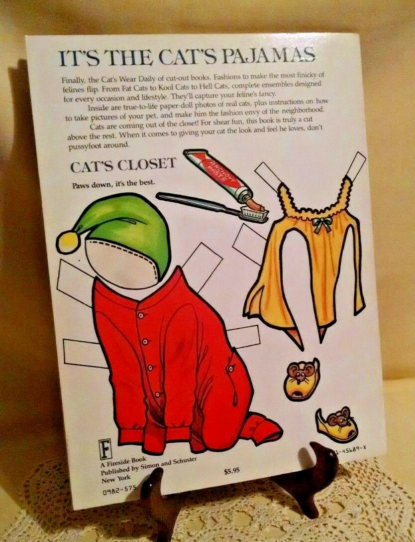 CAT'S CLOSET KITTY CUT UPS CUT OUT WARDROBE BROWN DAVID ELDER FIRESIDE 1982. Без бренда - фотография #2