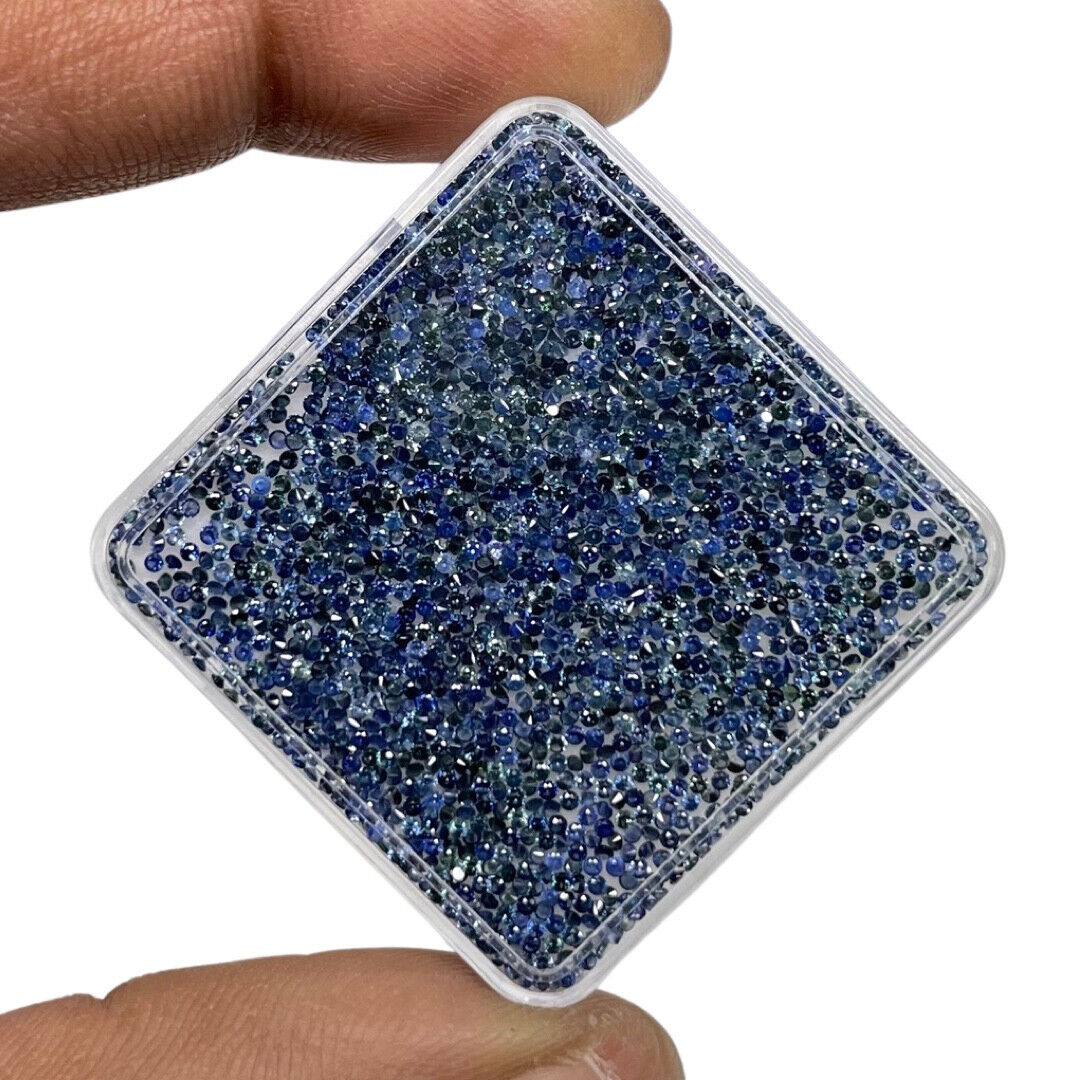 50 Pcs Natural Rich Blue Sapphire 1mm Round Cut Calibrated Loose Gemstones Lot Selene Gems - фотография #3