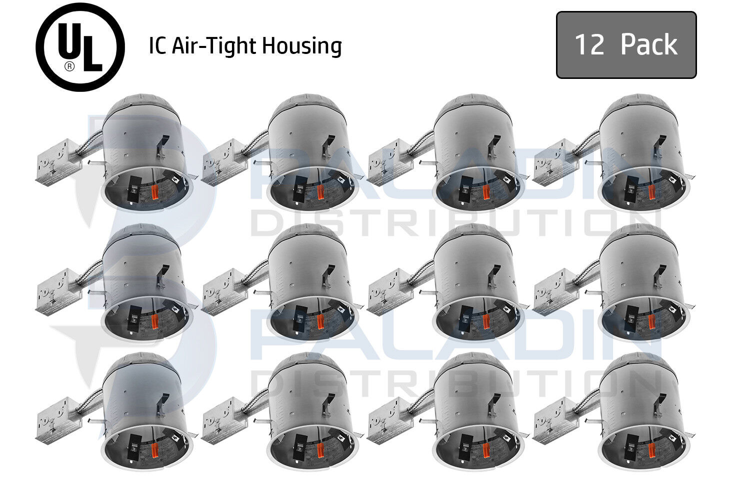 6" Inch Remodel Recessed Can Light Housing - IC Air Tight LED (12 Pack) Paladin 6-RM-12PK-LED