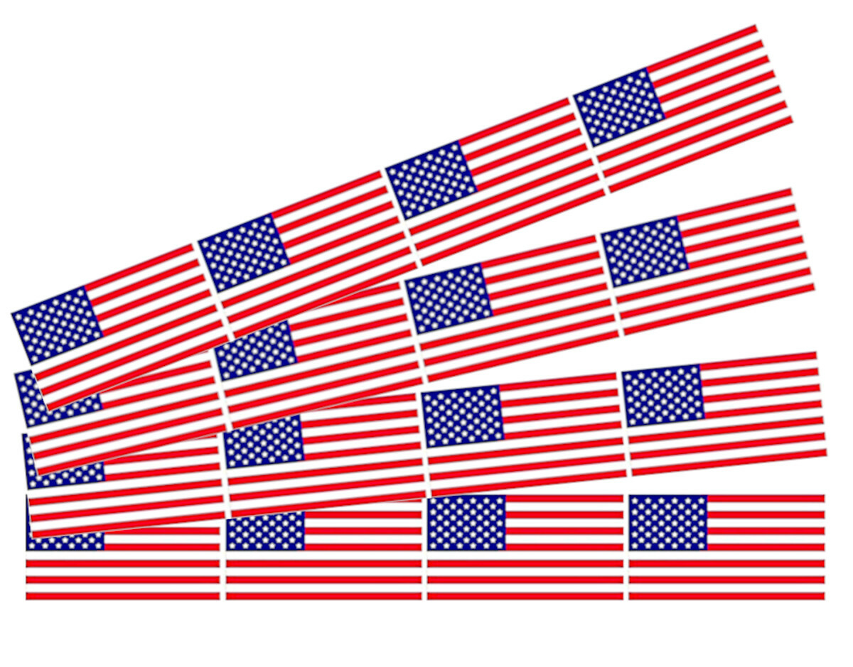 USA Vtg Flag Postcard & 16 FREE Flag Stickers NEW Waterproof Decals 16-Lot Pack Без бренда - фотография #2