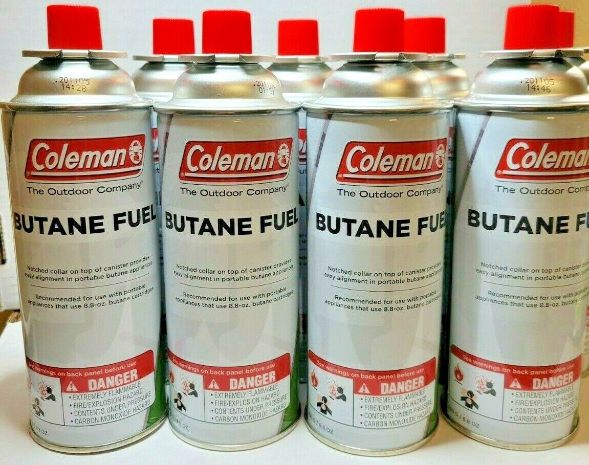 Butane Canister Fuel Coleman 8oz for Appliances & Stoves, Gas, Lot 2 Coleman 9701-700