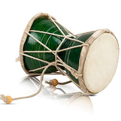 Handmade Wooden & Leather Classical Indian Folk Dumroo Damroo Damaru Hand Green Does not apply Does Not Apply - фотография #2