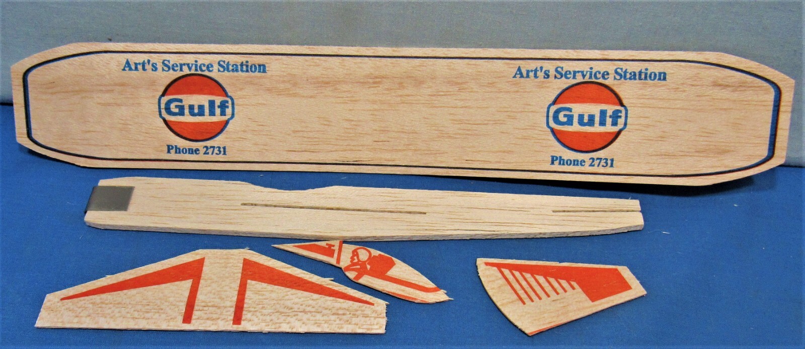 Gulf Gas Station Promo ~ 2 Balsa Wood Glider Airplanes Gulf - фотография #4