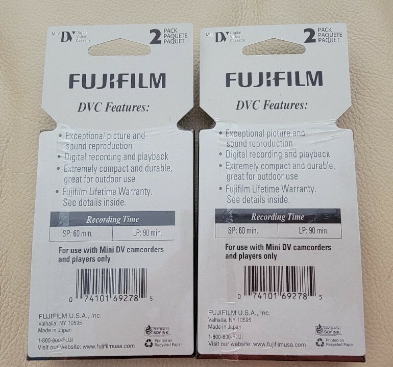 (4) Pack FUJIFILM DVC60 Mini DV Digital Blank Videocassette Tapes - NEW & SEALED Fujifilm DVC60 - фотография #5