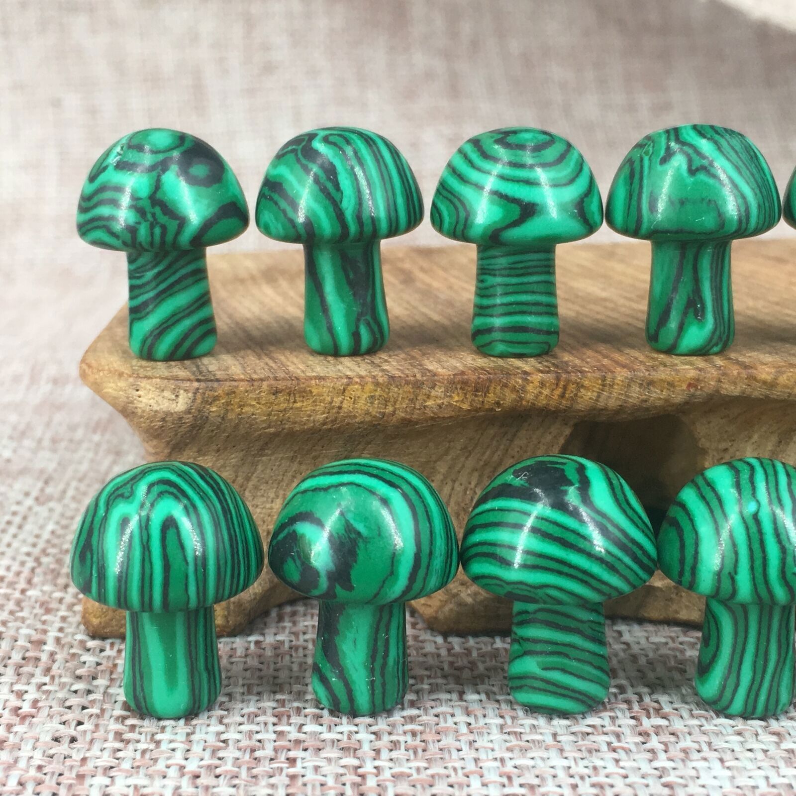 Wholesale 20pcs Mini Malachite Stone Mushroom Hand Carved Crystal Healing Без бренда - фотография #6