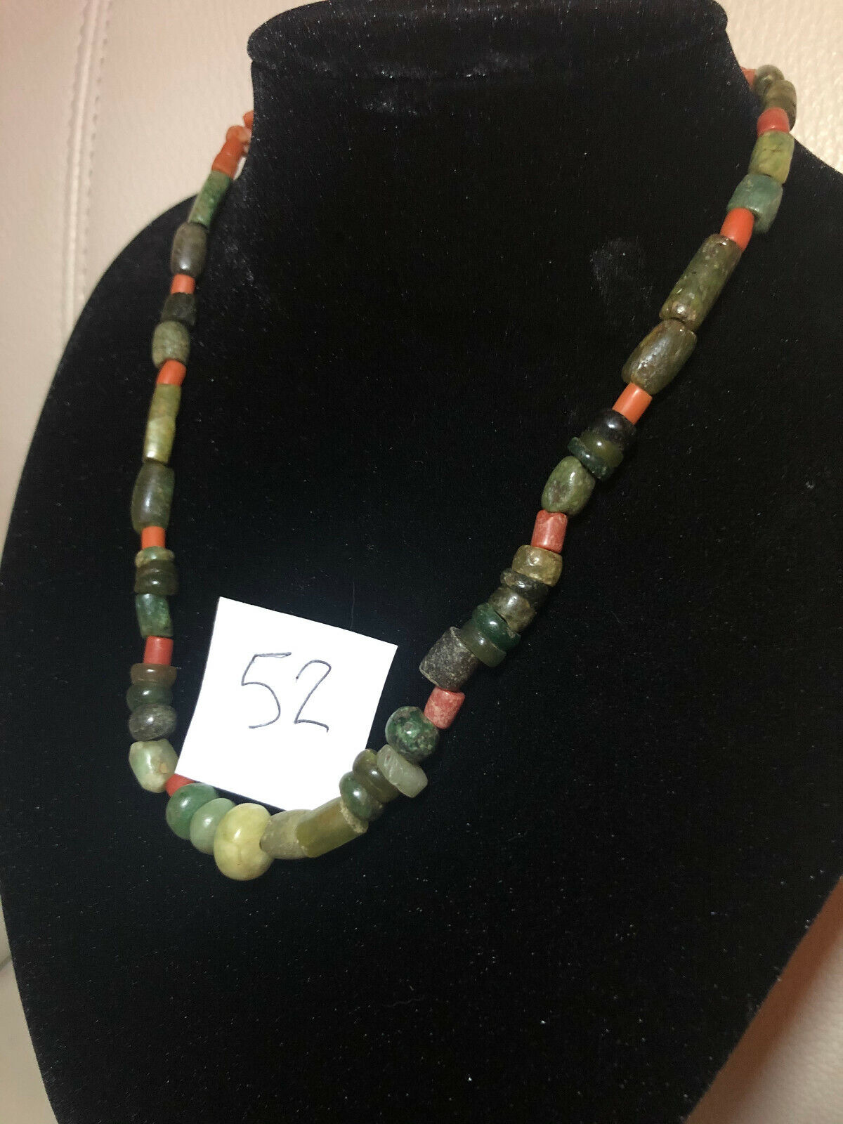 Pre Columbian Mayan AUTHENTIC JADE BEADS (38) Pieces + (35) Red Agate beads Без бренда - фотография #9