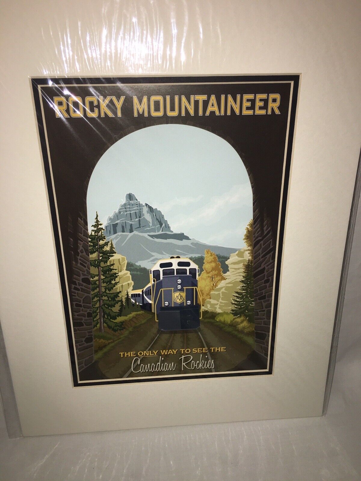 Rocky Mountaineer Railroad Classic Art Canadian Rockies Jode Thompson MTN TUNNEL Без бренда