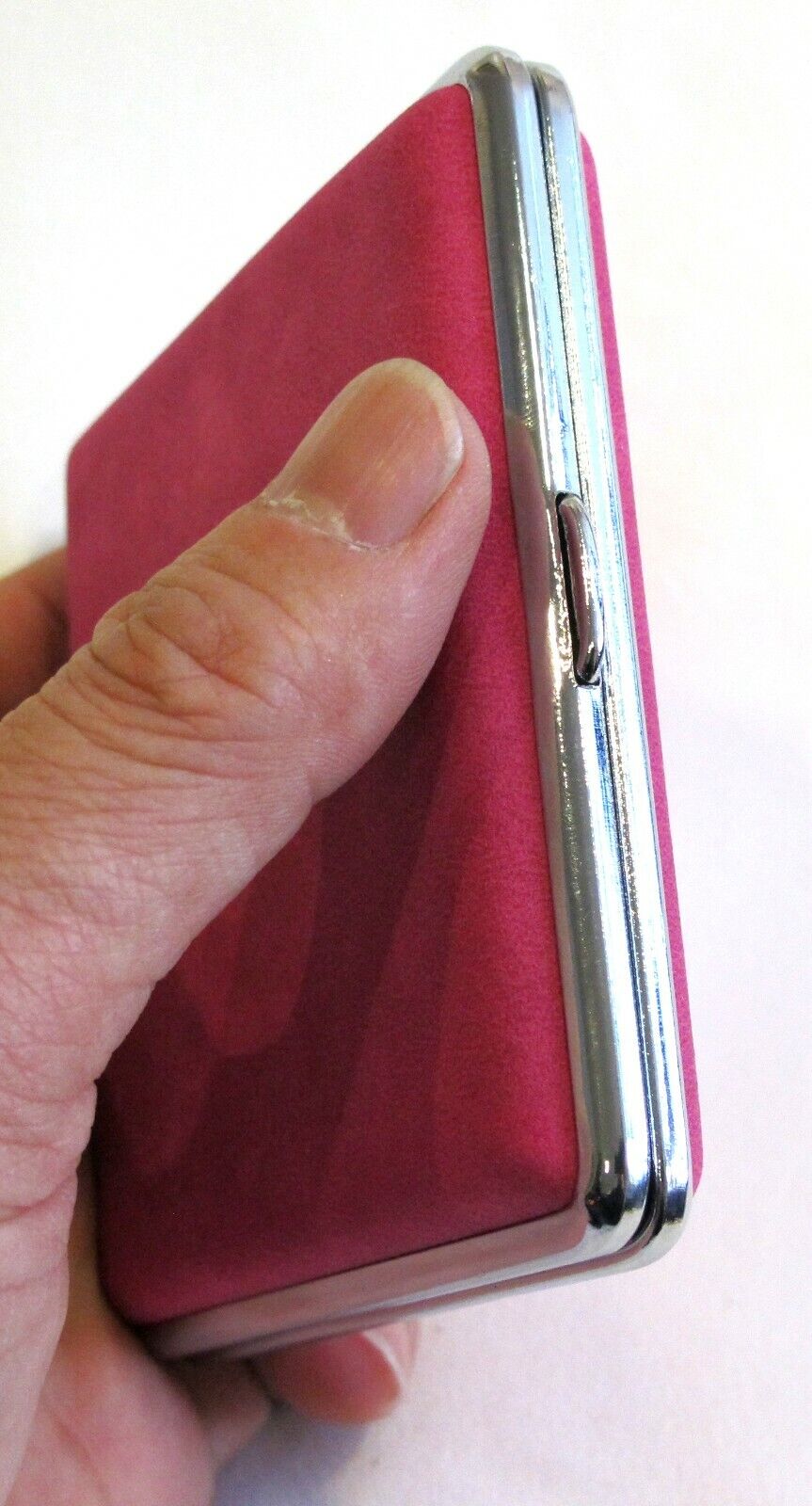 4 Color Set Stainless Steel Cigarette Case Hold 20 Regular Blk Blue Purple Pink Без бренда - фотография #8