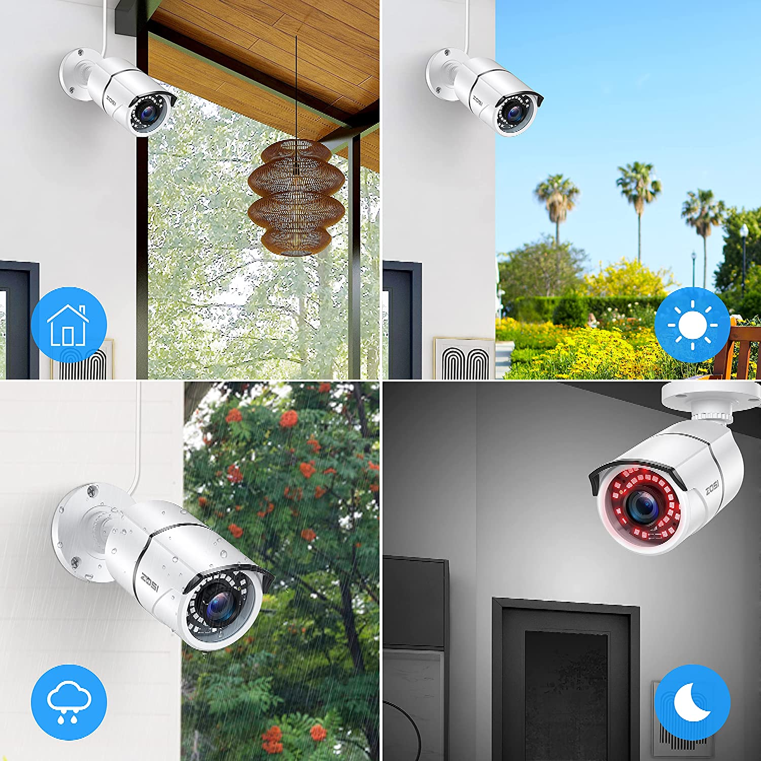ZOSI 4PCS 4in1 1080P Waterproof Home Outdoor Security Camera Surveillance 120ft ZOSI Does Not Apply - фотография #4