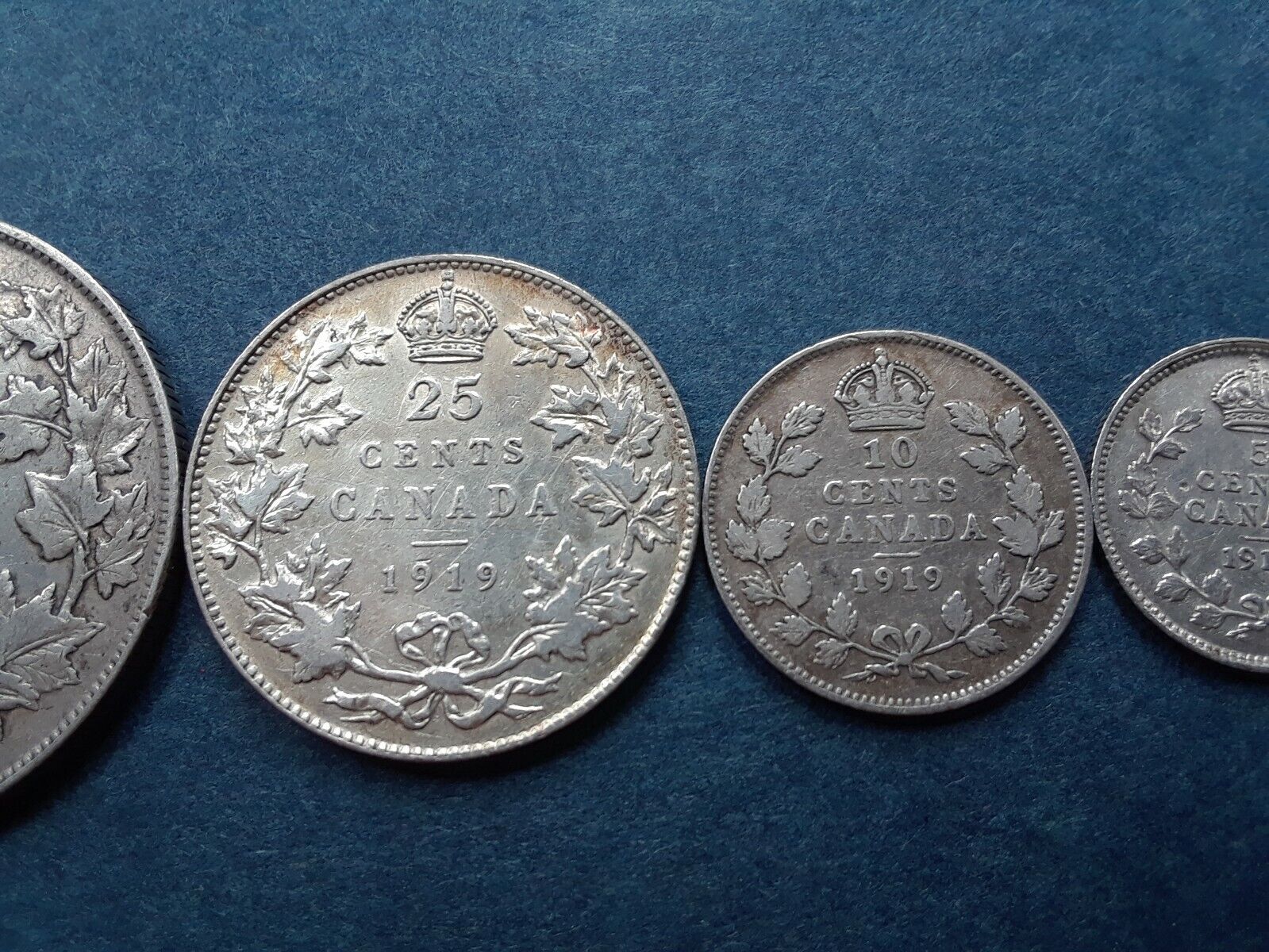 Canada 1919 coin set George V  50c, 25c, 10c, 5c, 1c Без бренда - фотография #4