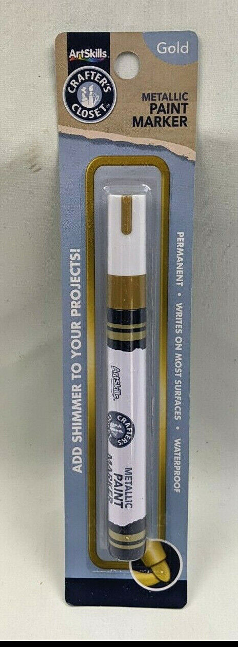 (4) Pack Metallic GOLD Paint Marker Pen Arts Crafts Waterproof Permanent School ArtSkills 4236 - фотография #4
