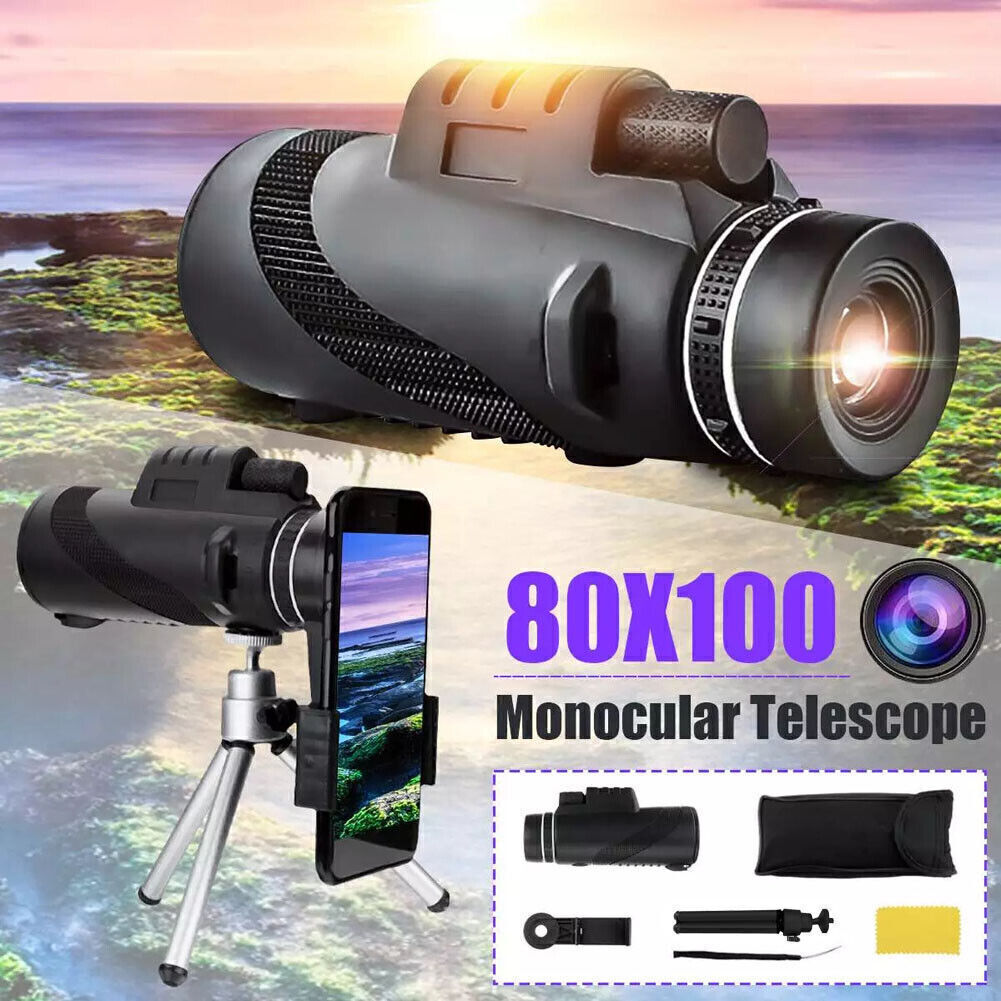 2PCS Day/Night Vision 80x100 Zoom HD Monocular Outdoor Monocular Telescope USA Unbranded - фотография #2