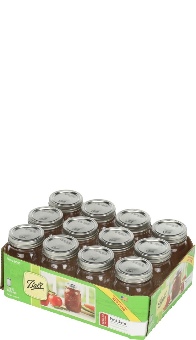 Regular Mouth 16oz Pint Mason Jars with Lids & Bands, 12 Count BALL 67000 - фотография #4