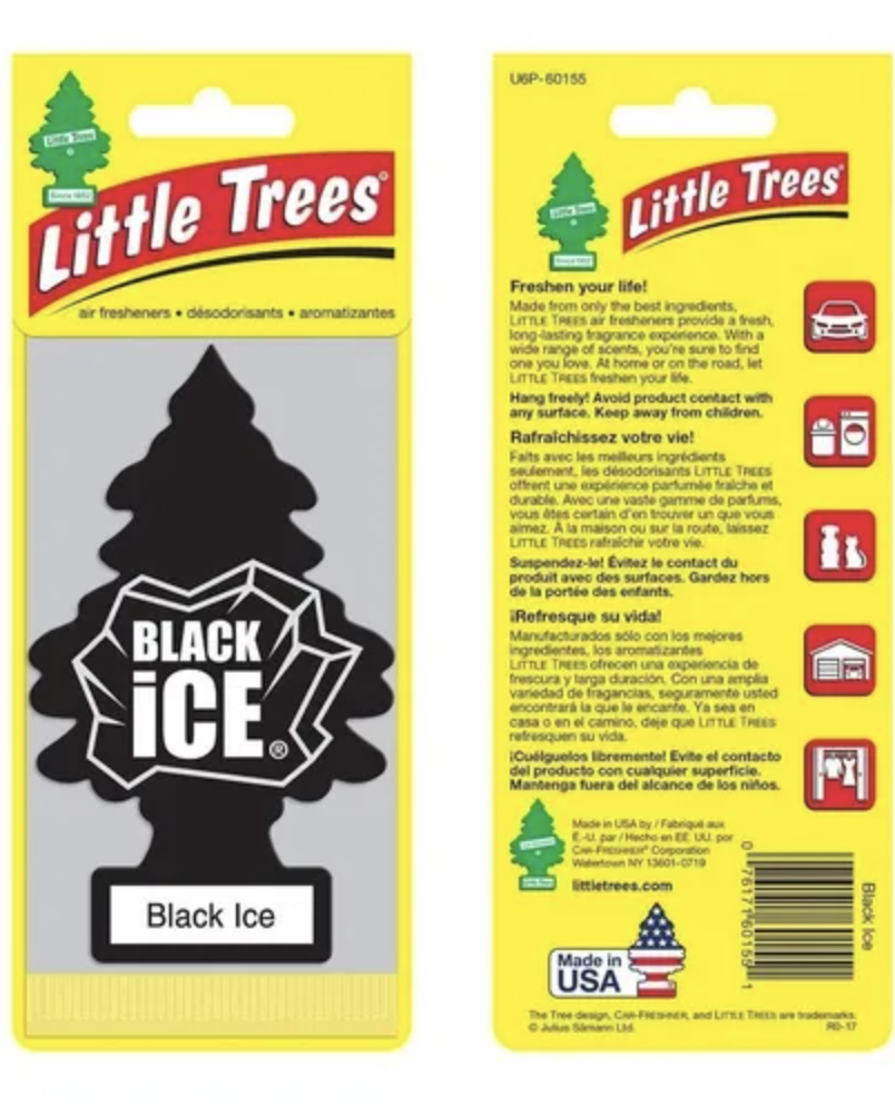 Black Ice Freshener Little Trees 10155  Air Little Tree MADE IN USA Pack of 12 Little Trees U1P-10155 - фотография #6