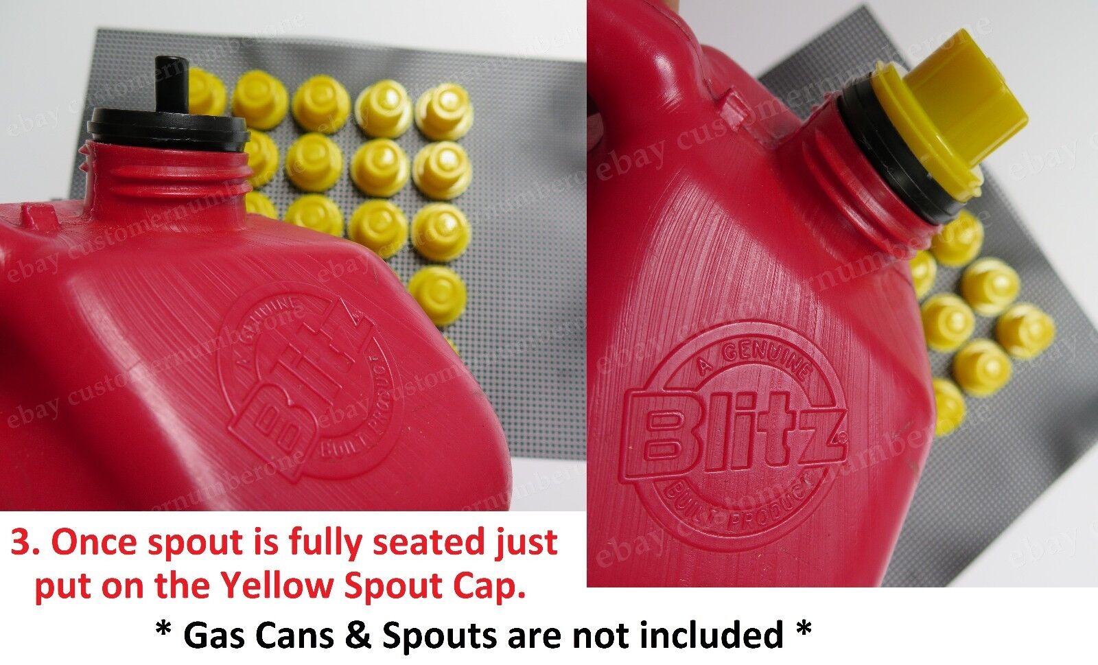 25 Blitz Gas Can Yellow Spout Caps fits part 900302 900092 900094 Original Style Aftermarket cno50 - фотография #4