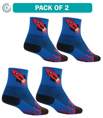 Pack of 2 SockGuy Classic Rocket Man Socks 3 inch Blue Large X-Large Unisex SockGuy ROCKETMAN L
