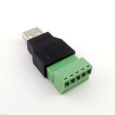 1x USB 2.0 Type A Male to 5 Pin Screw w/ Shield Terminal Plug Adapter Connector Unbranded/Generic Does Not Apply - фотография #3