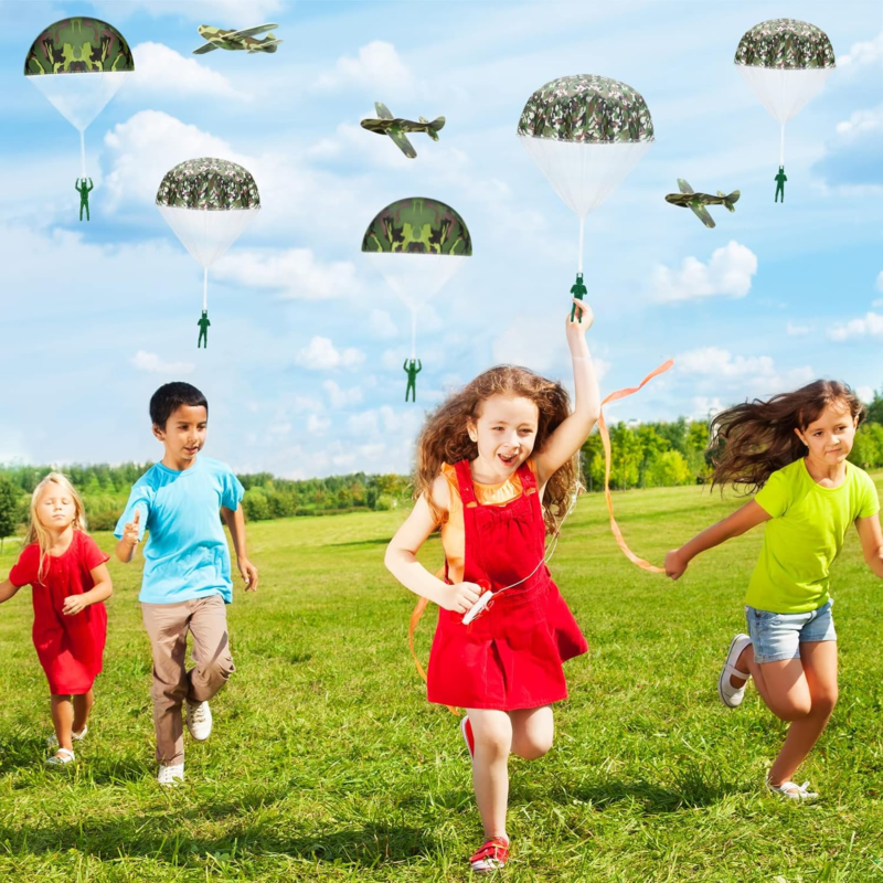 20 PCS Parachute Toys and Camouflage Foam Airplanes Set, Parachute Army Men Toys Does not apply - фотография #7